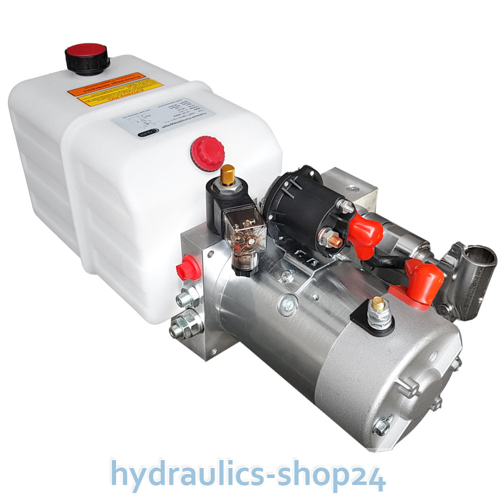Hydraulikaggregat, Hydraulikpumpe 12 V 180 bar 2000 Watt mit 7 Liter Tank :  : Auto & Motorrad